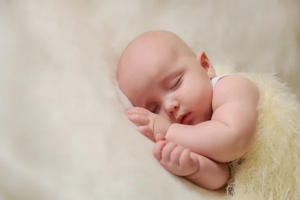 Little baby on the bed at home — Stock Photo, Image