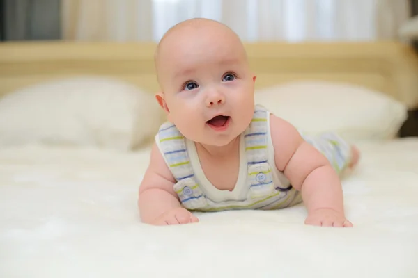 Little baby on the bed — Stock Photo, Image