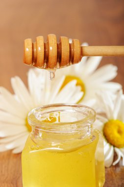 kavanoz bal ve bir kaşık bal