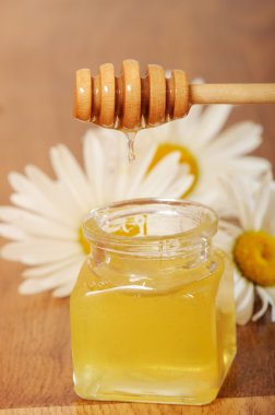 kavanoz bal ve bir kaşık bal