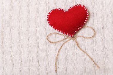 Örme doku Tekstil kırmızı kalp