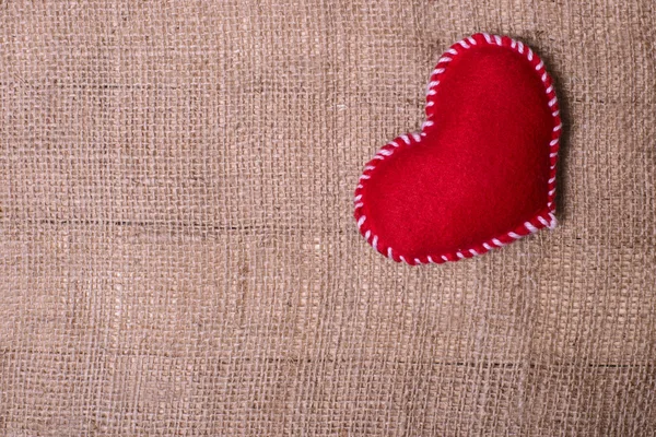 纺织织物纹理的麻布的心 — 图库照片