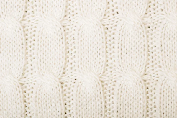 Bílý pletený textury s ornamenty — Stock fotografie