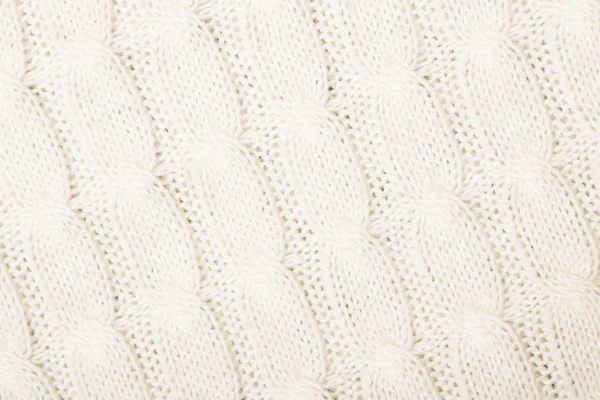 Wit gebreid textuur met ornament — Stockfoto
