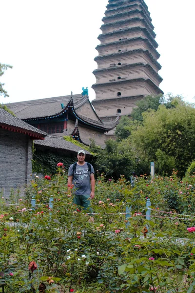 Çin Ağustos 2018 Bahçeden Küçük Vahşi Kaz Pagoda Manzarası — Stok fotoğraf