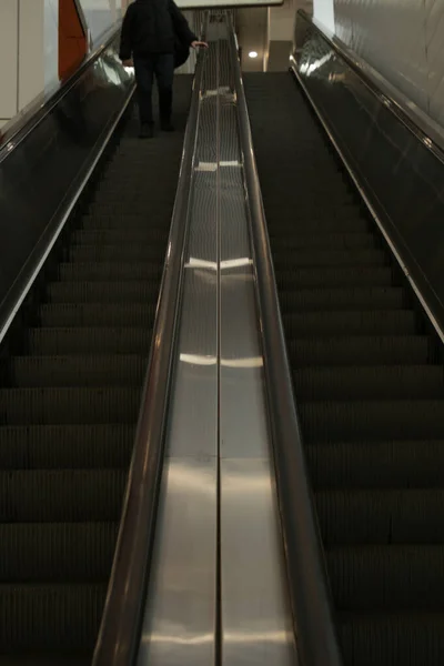 Escalier Roulant Dans Métro Moscou — Photo