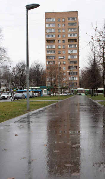 Moscou Rússia Novembro 2020 Boulevard Matros Zheleznyak Vista Beco Bancos — Fotografia de Stock