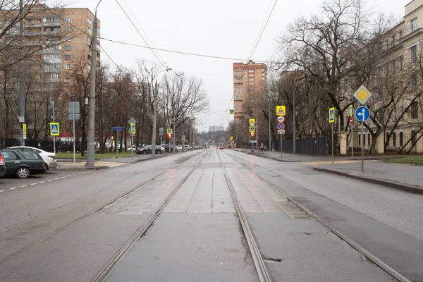 Moskau Russland November 2020 Blick Auf Das Leere Mitten Auf — Stockfoto