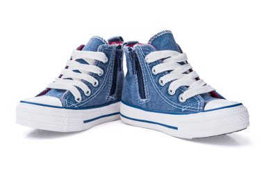 Çocuk kot lastikbotlar beyaz izole