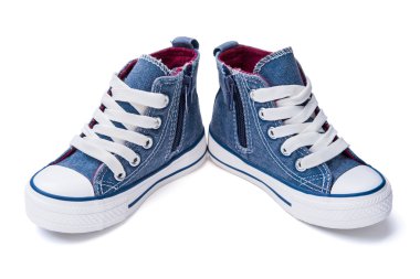 Çocuk kot lastikbotlar beyaz izole