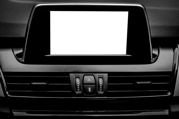 Modern luxury car dashboard with big display