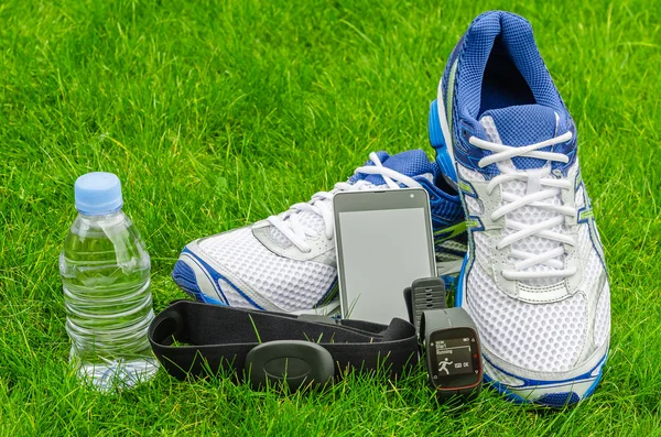 Modern sport equipment for running on the grass — Stock Photo, Image