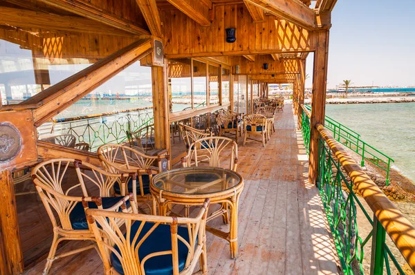 Güzel Deniz Manzaralı Açık Restoran — Stok fotoğraf