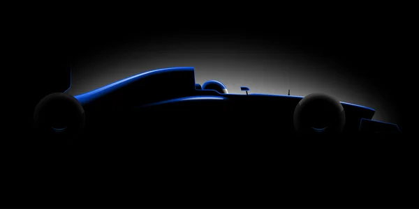 Ρεαλιστικό στυλ αγωνιστικό αυτοκίνητο φόρμουλα πλευρική θέα στο σκοτάδι — Διανυσματικό Αρχείο