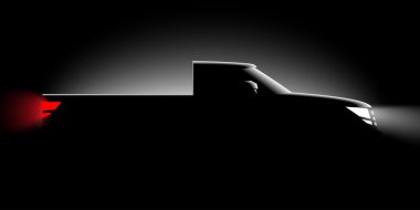 gerçekçi pikap off-road araç iin spot karanlıkta bir yan görünümüdür