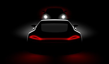 araba farlar ve taillights ile karanlıkta bir toplantı çökmesine