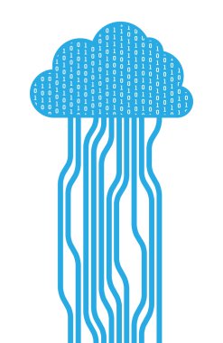 Cyber yağan yağmur altında bilgi bulut