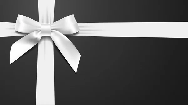 Carte de vœux avec arc blanc réaliste sur fond noir — Image vectorielle