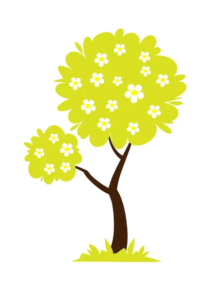 Tree with white flowers — Stock Vector