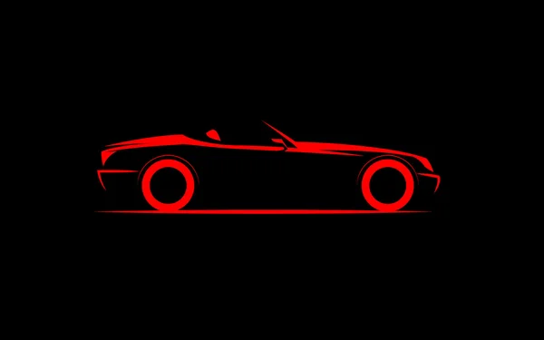 Contorno simple de coche cabriolet — Vector de stock