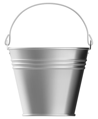 Metal bucket isolated on white background clipart