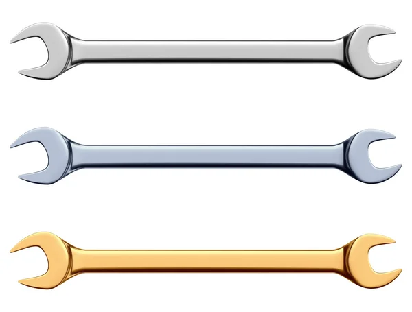 오픈 엔드 렌치 세트에 고립 된 흰색 bacground — 스톡 벡터