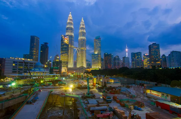 Kuala Lumpur Malajsie Listopadu2017 Kuala Lumpur Twin Tower Jsou Vidět — Stock fotografie