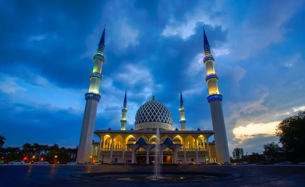 Tramonto Masjid Negeri Shah Alam Nota Ufficialmente Come Moschea Del — Foto Stock