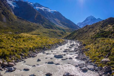 Tazman Dağı Vadisi, Aoraki Dağı Ulusal Parkı Güney Alpleri Dağı Yeni Zelanda