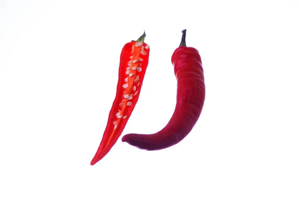 Red Chili Chilli Cayenne Pepper Isolated White Background — Stock Photo, Image