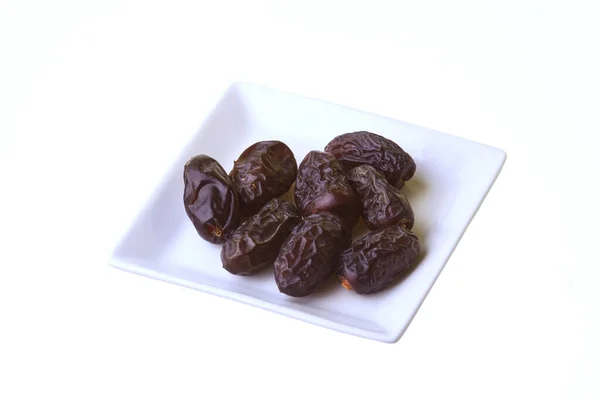 Dried Dates Isolated White Background — Stock Photo, Image