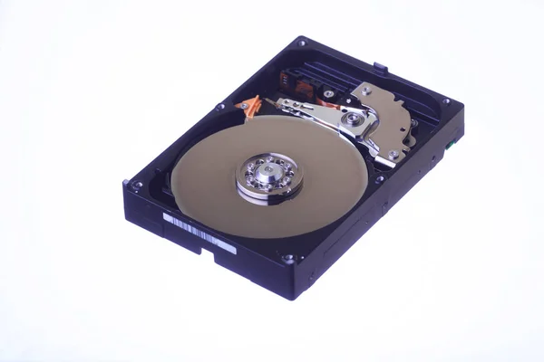 Internal View Computer Hard Disk Isolated White Background — Stock Photo, Image