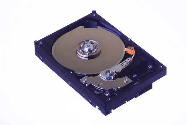 Internal View Computer Hard Disk Isolated White Background — Stock Photo, Image