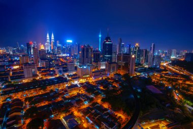Gece boyunca Kuala Lumpur Şehri