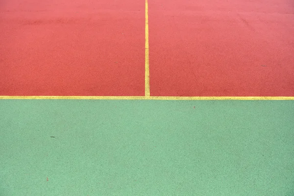 Detail of crossed yellow lines on football playground. Detail of — Stock Photo, Image