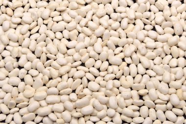 Arka plan beyaz fasulye. Doku. Yiyecek vegan, vejetaryen. O