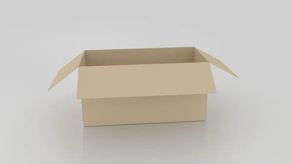 Empty brown cardboard box opened, ready to wrap things in it on — Stock Photo, Image