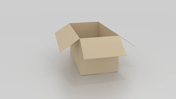 Caja de cartón marrón vacío abierto, listo para envolver las cosas en él —  Fotos de Stock