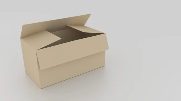 Empty brown cardboard box opened, ready to wrap things in it on — Stock Photo, Image