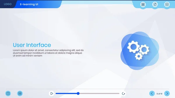 Интерфейс Макет Курса Ассистент Электронное Обучение Интерфейс Образование Учебный Модуль — стоковый вектор