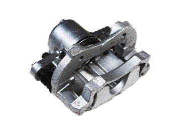 Yastıkları beyaz arka plan üzerinde izole mekanik araç fren sistemi