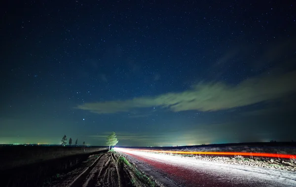 A beautiful night sky, the Milky Way and the trees — Stock Photo, Image