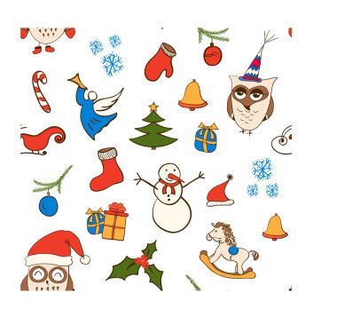 Noel Dikişsiz desen çizgi film 