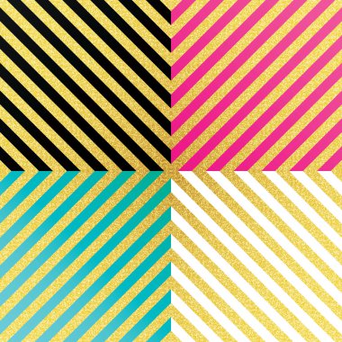 Sorunsuz pırıltılı altın desen çizgileri 