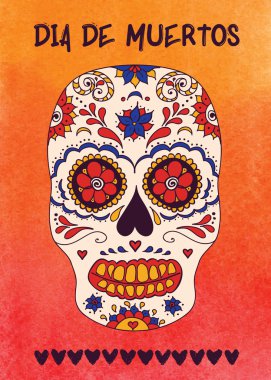 şeker kafatası renk illüstrasyon, 