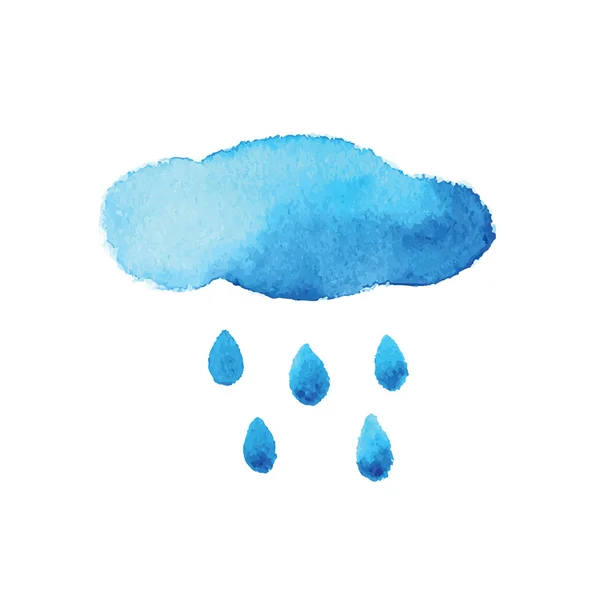 Watercolor rainy cloud — Stock Vector