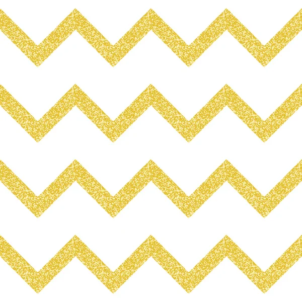 Gold glittering seamless pattern in zigzag — Stock Vector