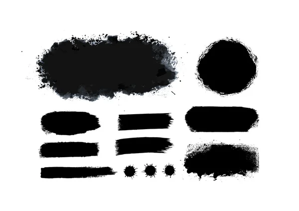 Set of grunge textures. Black — Stock Vector