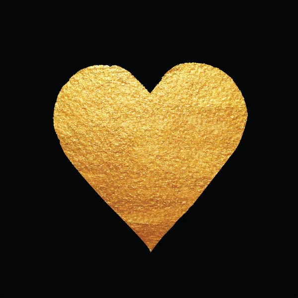 Handgeschilderde gouden hart — Stockvector