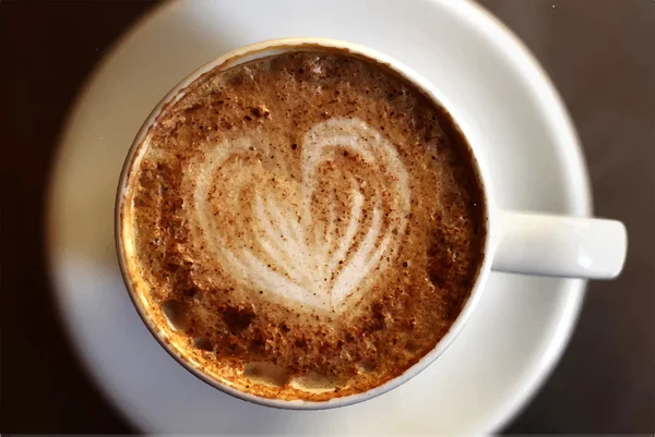 Café com padrão cardíaco —  Vetores de Stock